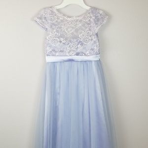 Flower Girl Dress Lavender Lace Tulle Long size 8